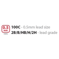 100C Series 0.5mm 2B Grade Lead 12pcs