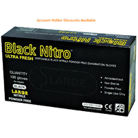 Black Nitrile Powder Free Ultra Fresh Examination GlovesTGA Listed