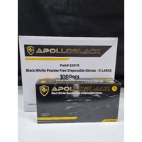 Apollo Black Nitrile Powder Free Disposable Gloves
