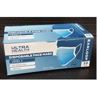 3 Ply LEVEL 2 Face Mask Ultra Health 50pcs (Limited Stock)