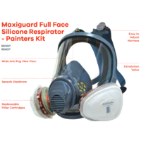 Maxiguard Full Face Silicone Respirator - Painters Kit R690P/R680P