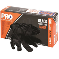 Extra Heavy Duty Black Powder Free Nitrile Disposable Gloves (Food Grade)