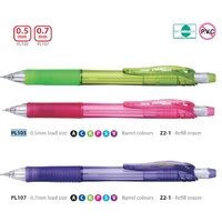 Energize-X Mechanical Pencil Range PL105(0.5mm), PL107(0.7mm) Dozen