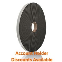 9mm x 6.4mm(T) x 15.2mtr Black PVC Foam Tape