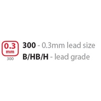300 Series 0.3mm H Grade Lead 12pcs
