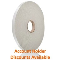 White Medium PE Foam Tape 3mm 25mtrs (3300)