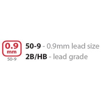 50-9 Series 0.5mm HB Grade Lead 15pcs