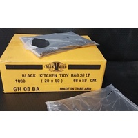 36Ltr Black Bin Liners (66cm x 58cm) 1,000pcs (BL36MGH08B)