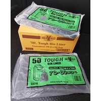 78-80 Ltr Black Tough Grade Bin Liners (76cm x 92cm) 250pcs/Flat pack (BL80MGH78)