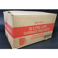 82Ltr Black Bin Liners Heavy Duty (95cm x 81cm) 250pcs (BLDBIN82H)