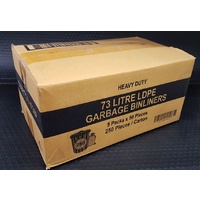 72Ltr Black Bin Liners Heavy Duty (92cm x 76cm) 250pcs (BLDIN73AP)