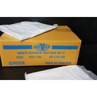 36Ltr White Bin Liners (66cm x 58cm) 1,000pcs (BLWM36TH08)