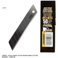 Olfa Ultra Sharpe Snap Cutter Blades 18mm Black Pack/Tube 50 Blades