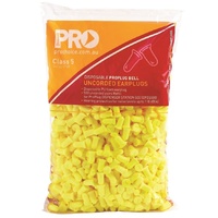 Uncorded "Bell" Ear Plugs. 500 pairs loose in bag. Refill for dispenser .EPYU500R