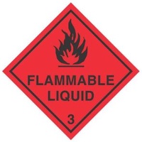 "Flammable Liquid 3" Paper Label 20mm x 20mm  (500pcs)