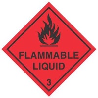 "Flammable Liquid 3" Paper Label 20mm x 20mm  (500pcs)