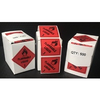 "Flammable Liquid 3" Paper Label 50mm x 50mm  (500pcs)