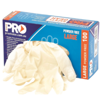 LARGE - Pro Disposable Latex Powder Free Gloves