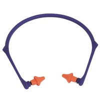 Foldable headband with Class 2 earplugs. Pack includes spare set of earplugs.