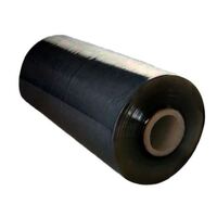 Black Machine Stretchwrap Film (Cast) - 25um 500mm x 1,300m x 25 15kg 300% Stretch (MSWC25BLK-1300)