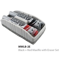Black + Red Maxiflo with Eraser Set