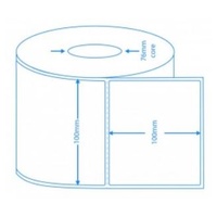 Direct Thermal 100mm x 100mm Perforated - 76mm Core (1,500pcs Roll/4 Rolls Carton)