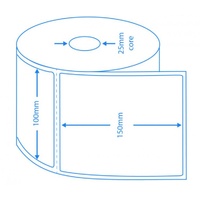 Direct Thermal 100mm x 150mm Perforated - 25mm Core (500pcs Roll/4 Rolls Carton)