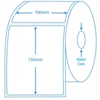 Direct Thermal 100mm x 150mm Perforated - 40mm Core (350pcs Roll/8 Rolls Carton)