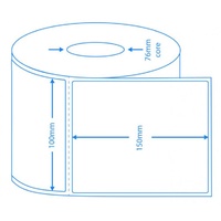 Direct Thermal 100mm x 150mm Perforated - 76mm Core (1,000pcs Roll/4 Rolls Carton)