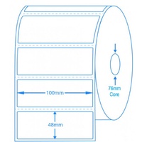 Direct Thermal 48mm x 100mm Perforated - 76mm Core (750pcs Roll/4 Rolls Carton)