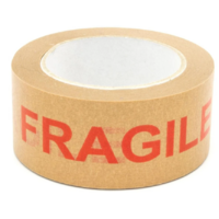 Kraft Packaging Tape Generic "Fragile" Red on Brown 48mm x 50m 120gsm