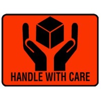 Handle with Care Ripper Labels (72mm x 100mm) 500pcs