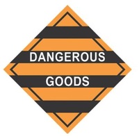 "Dangerous Goods" PVC/Ripper Label 100mm x 96mm x 50mtr (500pcs)