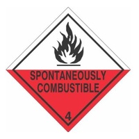 "Spontaneously Combustible 4" PVC/Ripper Label 100mm x 96mm x 50mtr (500pcs)