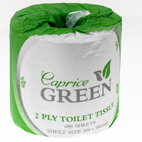 Caprice Green Toilet Paper Roll Range  [Size: 2 Ply 400 Sheet  48 Rolls]