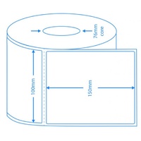 Thermal Transfer 100mm x 150mm Perforated - 76mm Core (1,000pcs Roll/4 Rolls Carton)