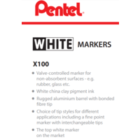 Pentel Permanent White Marker Range.
