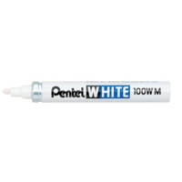 Pentel Permanent White Marker (100W-M) Bullet approx 2mm line.